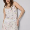 Pyjamasser-cami-top med blomsterprint
