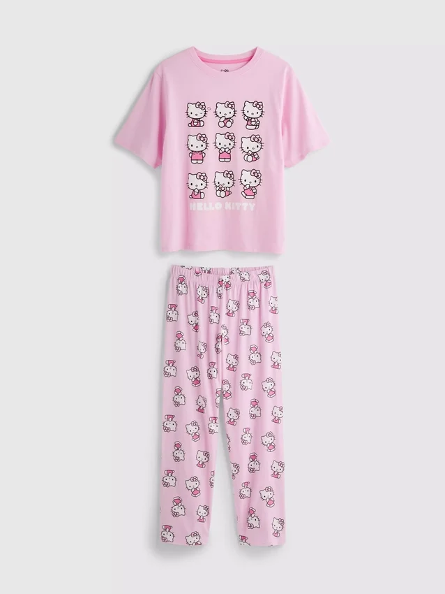Pyjamasser i bomuld med Hello Kitty-motiv