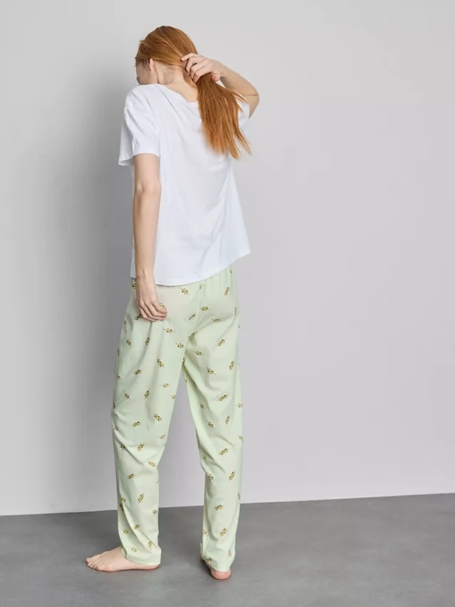 Pyjamasser i bomuld med rund hals og print