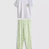 Pyjamasser i bomuld med rund hals og print