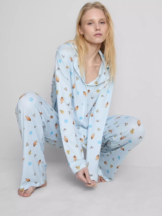 Pyjamasser i boyfriend-stil med Ice Age-motiv