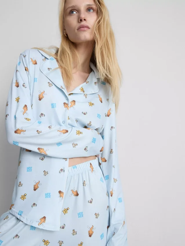 Pyjamasser i boyfriend-stil med Ice Age-motiv