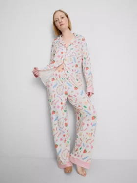 Pyjamasser i boyfriend-stil med sødt motiv