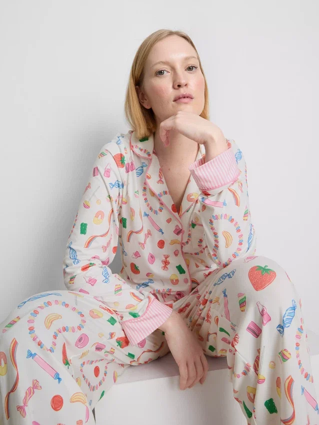 Pyjamasser i boyfriend-stil med sødt motiv