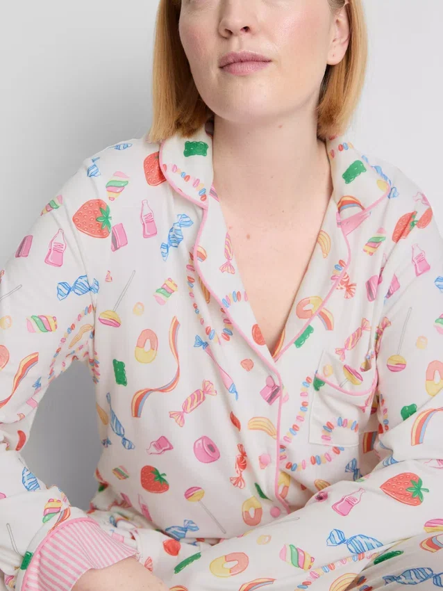 Pyjamasser i boyfriend-stil med sødt motiv