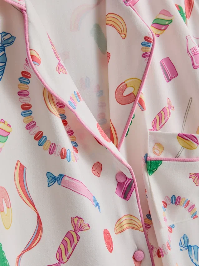 Pyjamasser i boyfriend-stil med sødt motiv