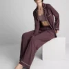 Pyjamasser i jersey med kontrastkant i boyfriend-stil