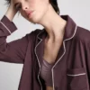 Pyjamasser i jersey med kontrastkant i boyfriend-stil