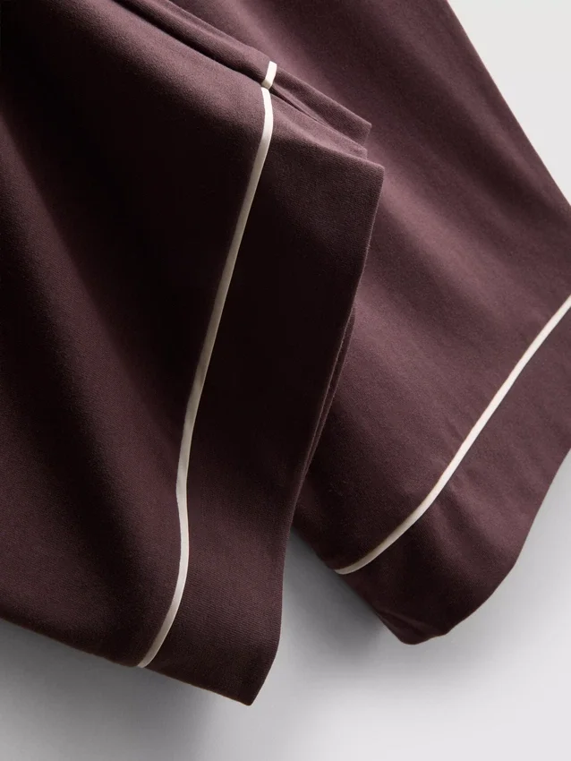 Pyjamasser i jersey med kontrastkant i boyfriend-stil