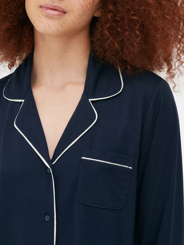 Pyjamasser i jersey med lange ærmer i boyfriend-stil