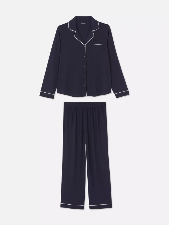 Pyjamasser i jersey med lange ærmer i boyfriend-stil