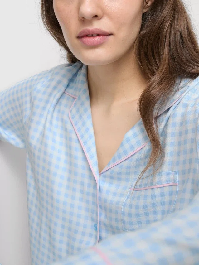 Pyjamasser i twill i boyfriend-stil