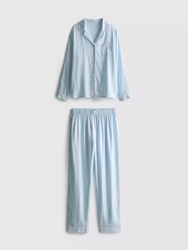 Pyjamasser i twill i boyfriend-stil