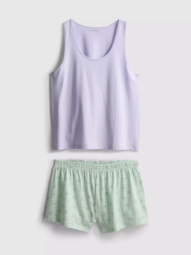 Pyjamasser med bomuldstop og shorts