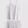 Pyjamasser med cami-top og blonderkant