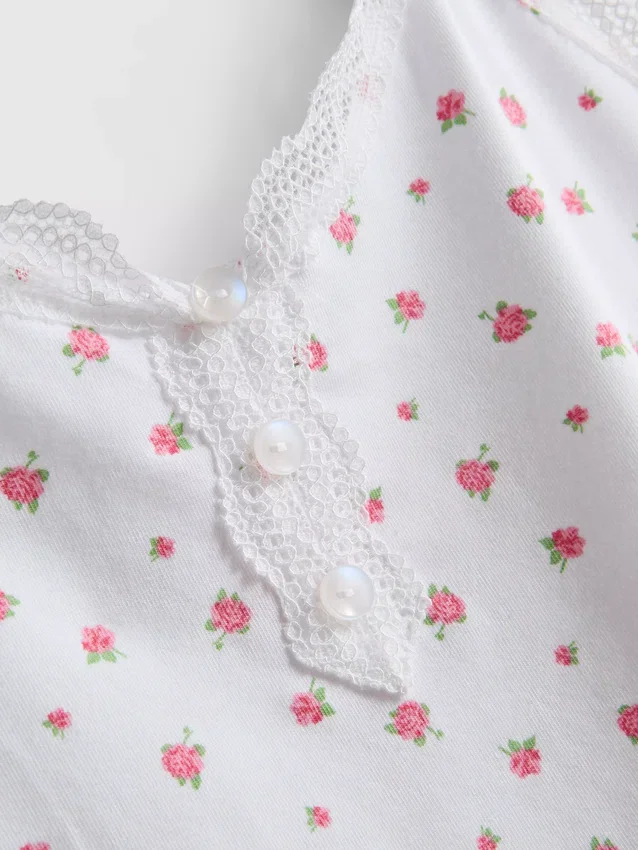 Pyjamasser med cami-top og blonderkant