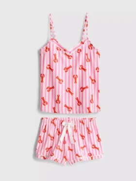 Pyjamasser med kort ben og print