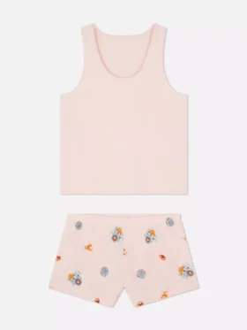 Pyjamasser med kort vest i bomuld