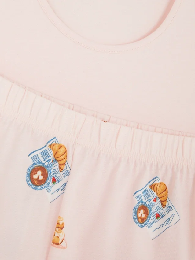 Pyjamasser med kort vest i bomuld