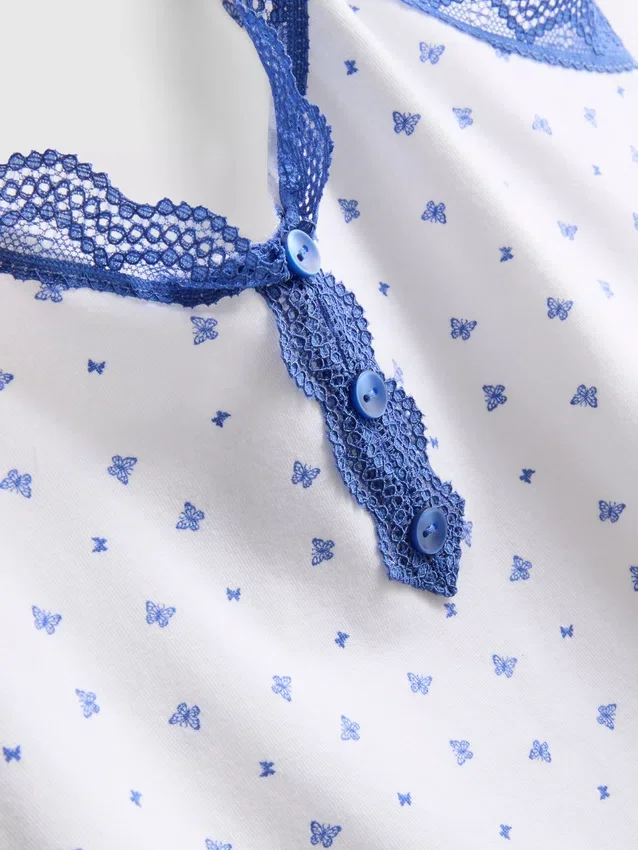 Pyjamasser med korte ben i bomuldsrig stretch