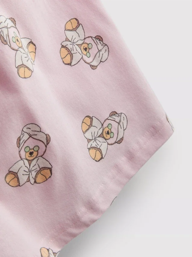 Pyjamasser med korte ben i bomuldsrigt stof med print