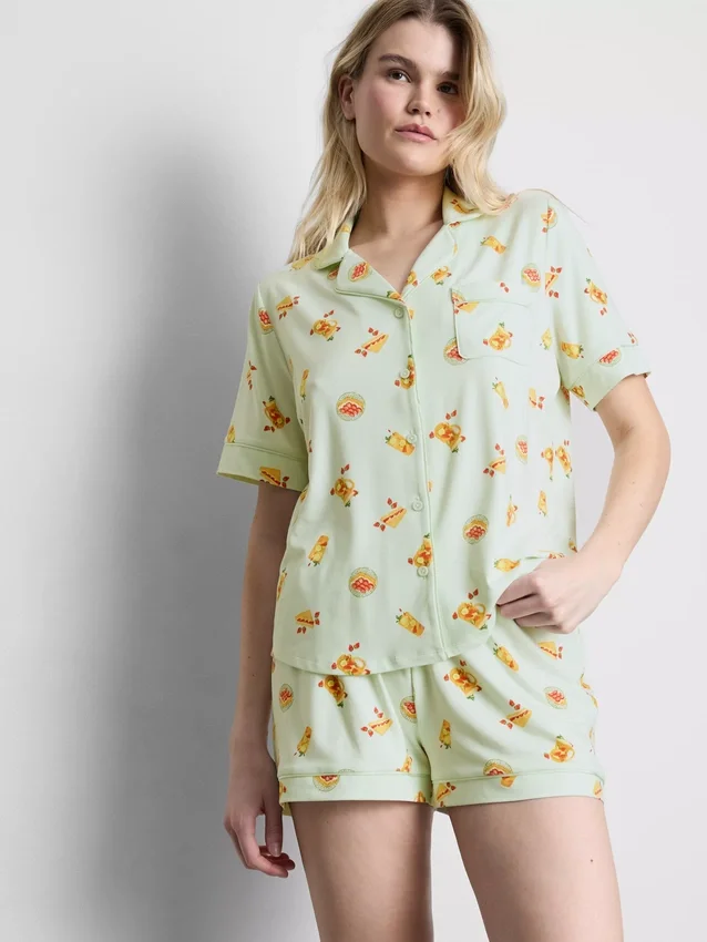 Pyjamasser med print i boyfriend-stil