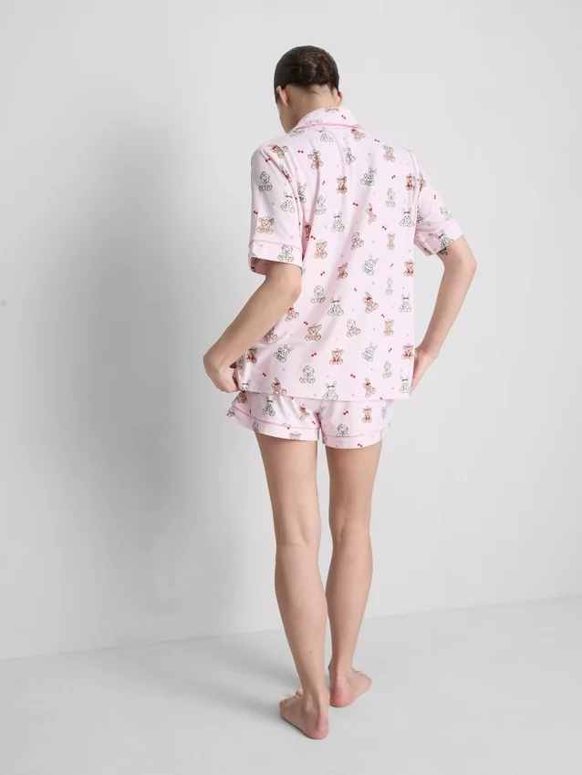 Pyjamasser med print i teddy-boyfriend-stil