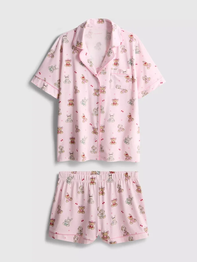 Pyjamasser med print i teddy-boyfriend-stil