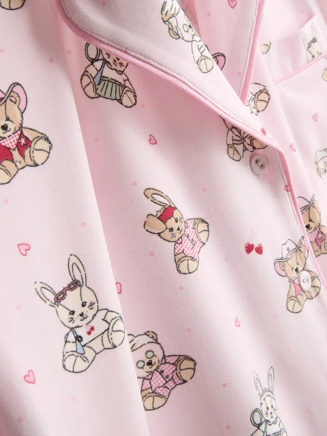 Pyjamasser med print i teddy-boyfriend-stil