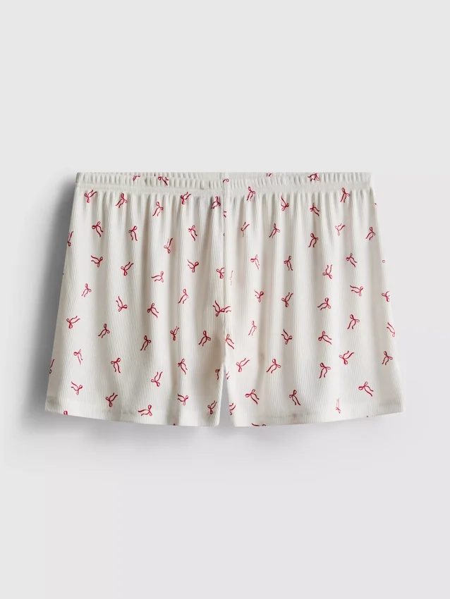 Pyjamasser med print og ribkant