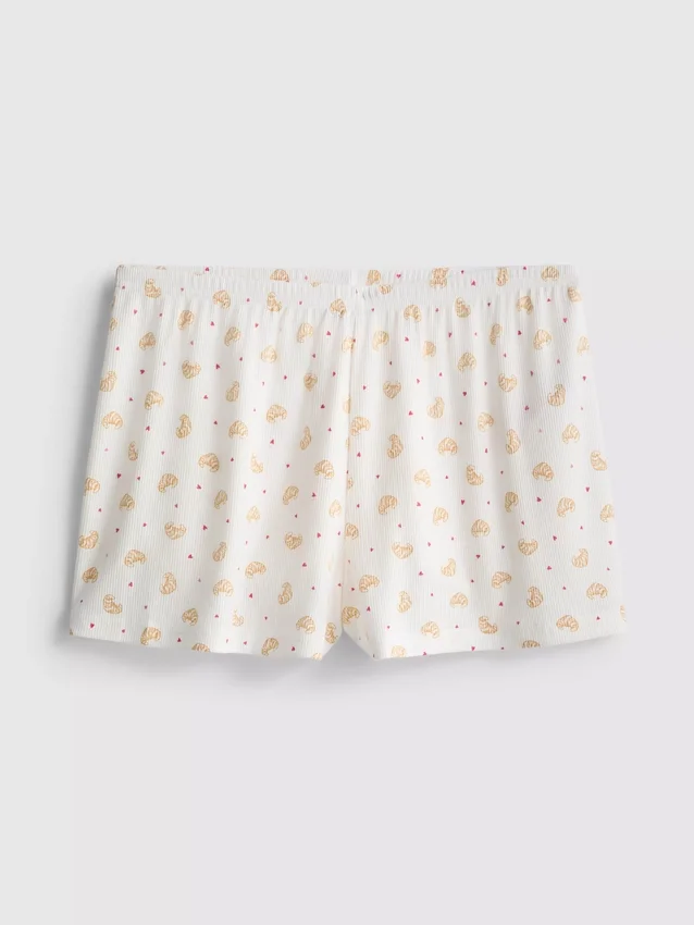 Pyjamasser med print og ribkant