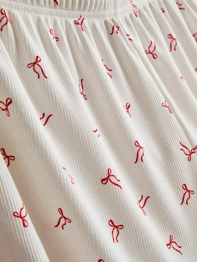 Pyjamasser med print og ribkant
