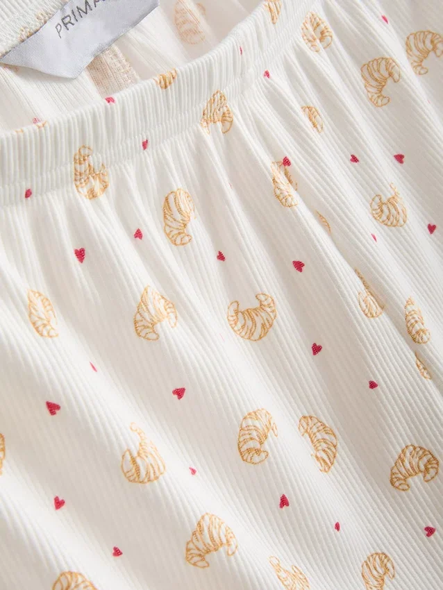 Pyjamasser med print og ribkant