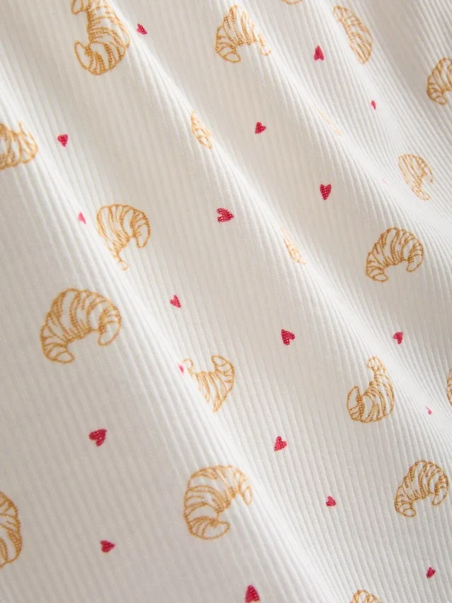 Pyjamasser med print og ribkant