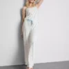 Pyjamasser med printet satin-sløjfe-cami