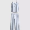Pyjamasser med printet satin-sløjfe-cami