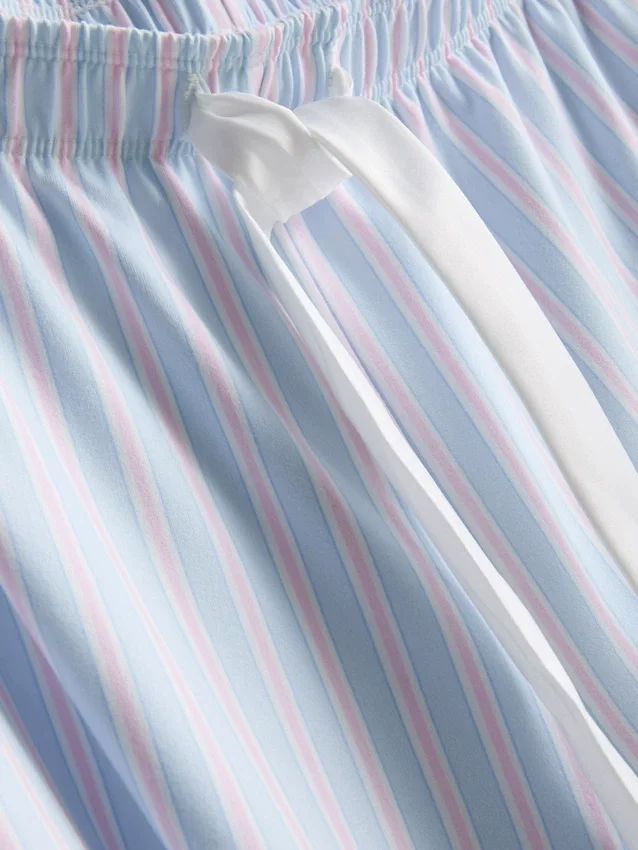 Pyjamasser med printet satin-sløjfe-cami