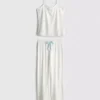 Pyjamasser med printet satin-sløjfe-cami
