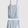 Pyjamasser med trykt top og shorts