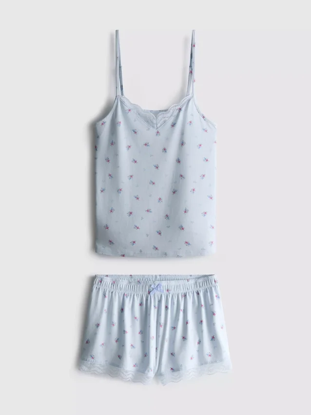 Pyjamasser med trykt top og shorts