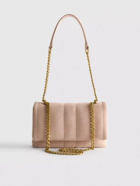 Quiltet crossbody-taske med kæde