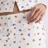 Ribbede pyjamasbukser med sommerfuglemotiv