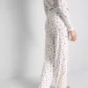 Ribbede pyjamasbukser med sommerfuglemotiv