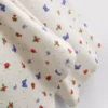 Ribbede pyjamasbukser med sommerfuglemotiv