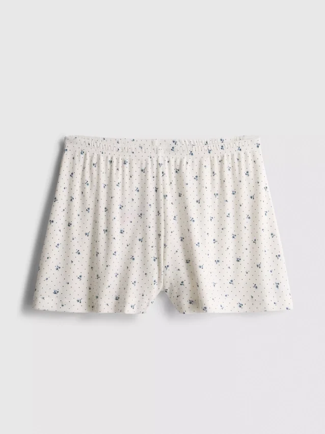 Ribbede pyjamasser-shorts i jersey