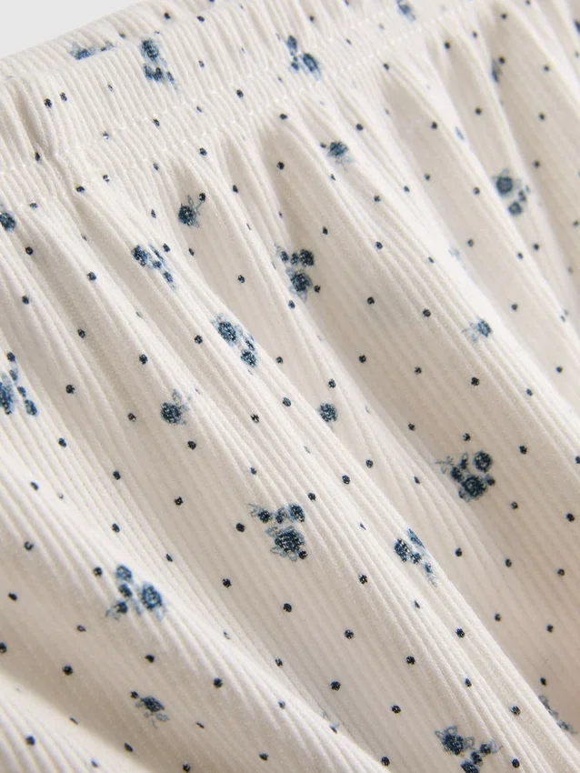 Ribbede pyjamasser-shorts i jersey