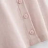 Ribbet bluse med knapper, med højt bomuldsindhold