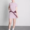 Ribbet bodycon mini-skjorte-kjole