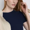 Ribbet bodycon mini-skjorte-kjole