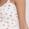 Ribbet pyjamasser-cami med sommerfuglemotiv